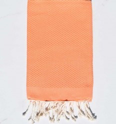 Fouta nid d'abeille unie saumon Fouta Tunisia - 1