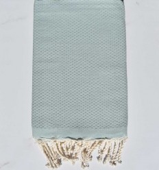 Fouta nid d'abeille unie givré Fouta Tunisia - 1