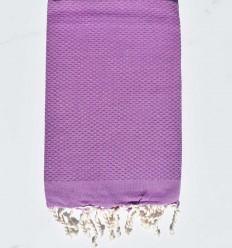 FOUTA nid d'abeille unie violet clair Fouta Tunisia - 1