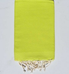 Fouta nid d'abeille unie vert citron Fouta Tunisia - 1