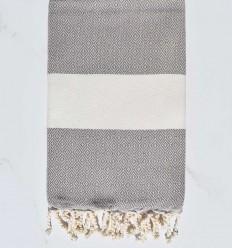 Fouta chevron Diamant taupe Fouta Tunisia - 1