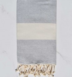 Fouta Diamant gris clair Fouta Tunisia - 1