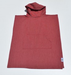 Poncho de plage enfant rouge bordeaux Fouta Tunisia - 1