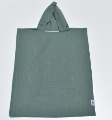 Poncho de plage enfant vert foncé Fouta Tunisia - 1