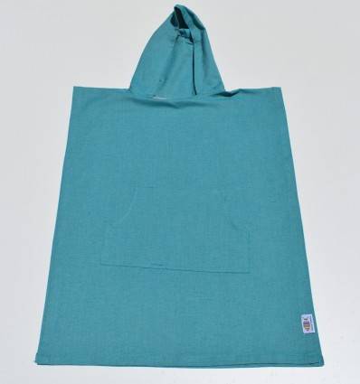 Poncho de plage enfant bleu vert Fouta Tunisia - 1