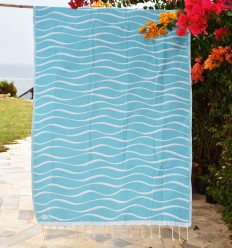 Fouta Hawaï Bleu Vert Fouta Tunisia - 1