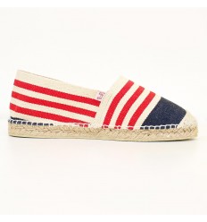 Espadrille Femme Marine, Écru et Rouge Crabster - 1