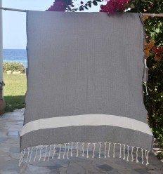 Fouta chevron taupe Fouta Tunisia - 1