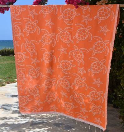 Fouta Seychelles Orange Fluo Fouta Tunisia - 1