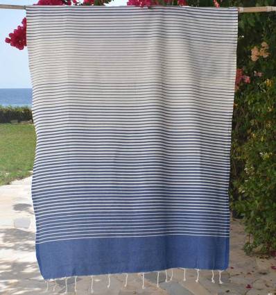 Fouta Portofino en Coton Recyclé bleu Fouta Tunisia - 1