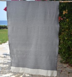 Fouta PIQUE-PIQUE gris Fouta Tunisia - 1