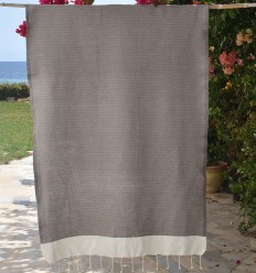 Fouta PIQUE-PIQUE taupe Fouta Tunisia - 1