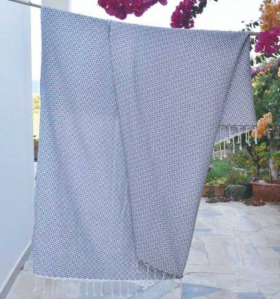 Jeté papillon gris Fouta Tunisia - 1