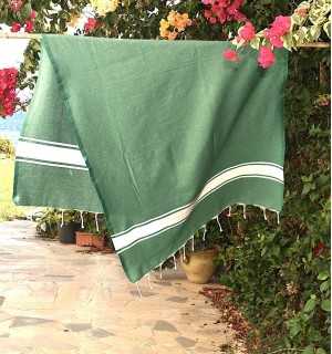 Fouta classique vert - Serviette de plage - FOUTA TUNISIA 2