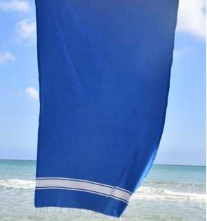 Fouta Plate bleu 100x200 cm - 100 % Coton - FOUTA TUNISIA