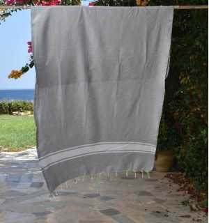 Fouta en Coton Recyclé Gris - Écologique & Durable - FOUTA TUNISIA