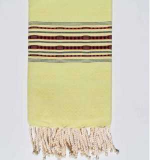 Fouta thalasso vert pistache avec motifs Fouta Tunisia - 1 2