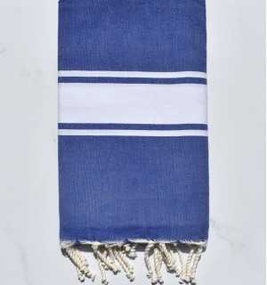 Fouta Plate Bleu jean avec rayures Fouta Tunisia - 1 2