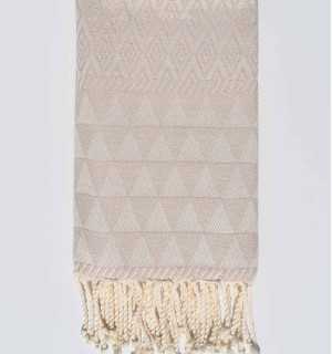 Fouta Jaquard Diamant beige Fouta Tunisia - 1 2