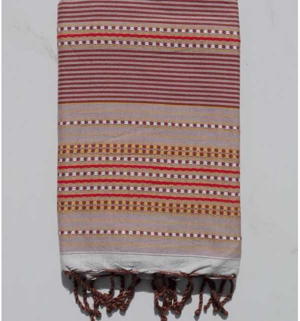 Fouta arabesque beige et alezan 