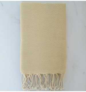 FOUTA Nid d'abeille unie jaune pale 