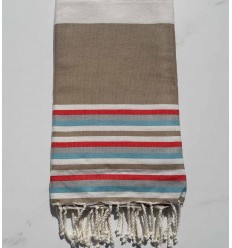 Fouta Plate marron clair avec rayures 