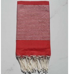 Fouta lurex rouge feu 