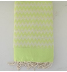 Fouta zigzag vert lime 