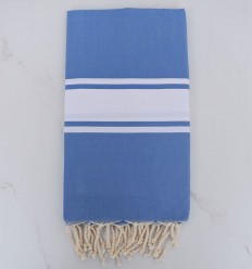 Fouta Plate bleu bleuet 