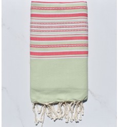 Fouta arabesque vert pistache avec rayures 