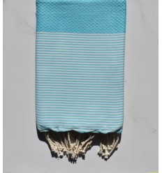 Fouta nid d'abeille bleu cyan 