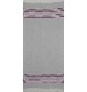 Fouta arabesque gris clair et mauve byzantin  2