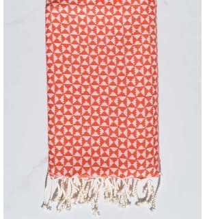 Fouta papillon orange rouge 