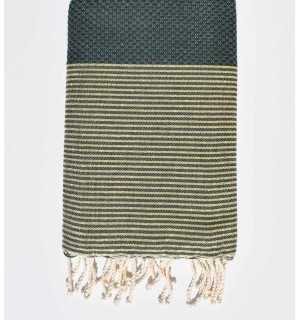 fouta lurex nid d'abeille vert foncé 