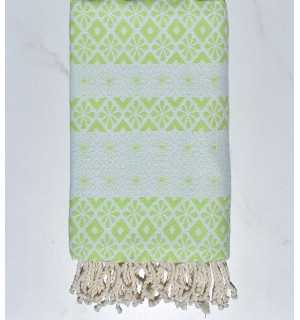 Fouta fleuri vert clair 