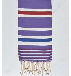 Fouta Dina mauve avec rayures 