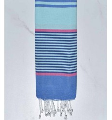 Fouta enfant Azur brume,rose, bleu bleuet et bleu Fouta Tunisia - 1