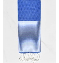 Enfant Nid d'abeille bleu électrique Fouta Tunisia - 1