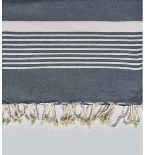 Jeté bleu horizon 2m*2.80m Fouta Tunisia - 1