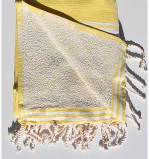 Fouta éponge jaune clair Fouta Tunisia - 1 2