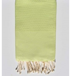 FOUTA nid d'abeille unie vert chartreuse Fouta Tunisia - 1