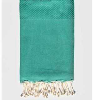 FOUTA Nid d'abeille unie verte  - 1