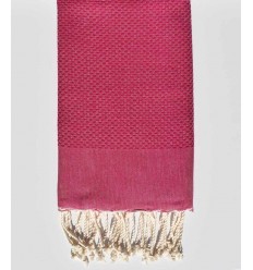 Serviette de plage unie magenta fushia foncé Fouta Tunisia - 1