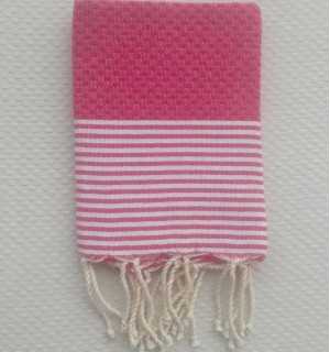 Lot de 10 serviettes de table rose magenta fushia Fouta Tunisia - 1