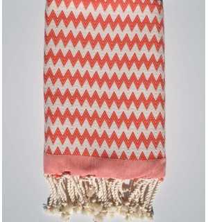 Fouta zigzag corail Fouta Tunisia - 2