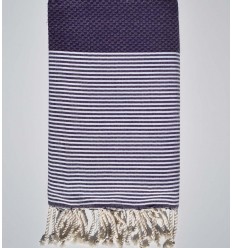 FOUTA NID D'ABEILLE Violet foncé Fouta Tunisia - 1