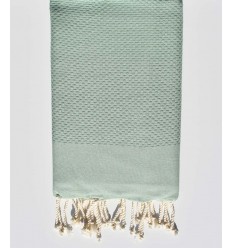 Serviette de plage unie vert lichen clair  - 1