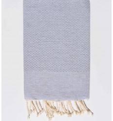 Serviette de plage unie gris pinchard clair Fouta Tunisia - 1