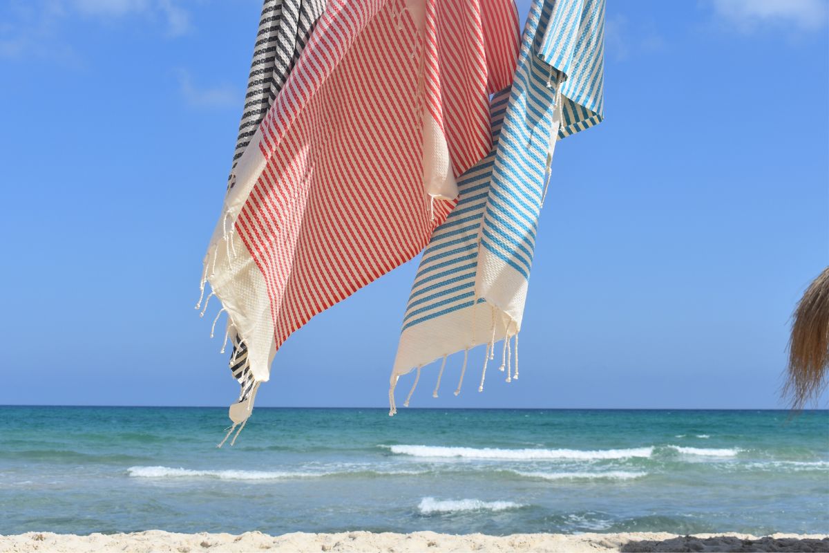 fouta nid d'abeille zebre