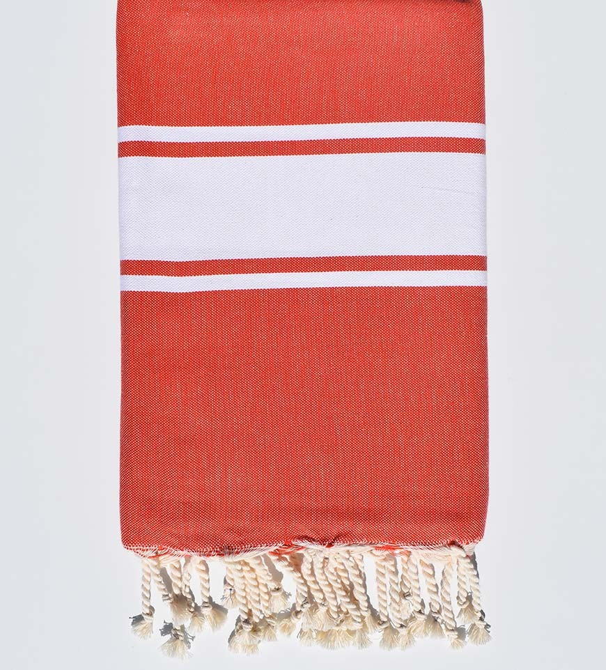 Fouta Plate rouge coquelicot Fouta Tunisia - 1